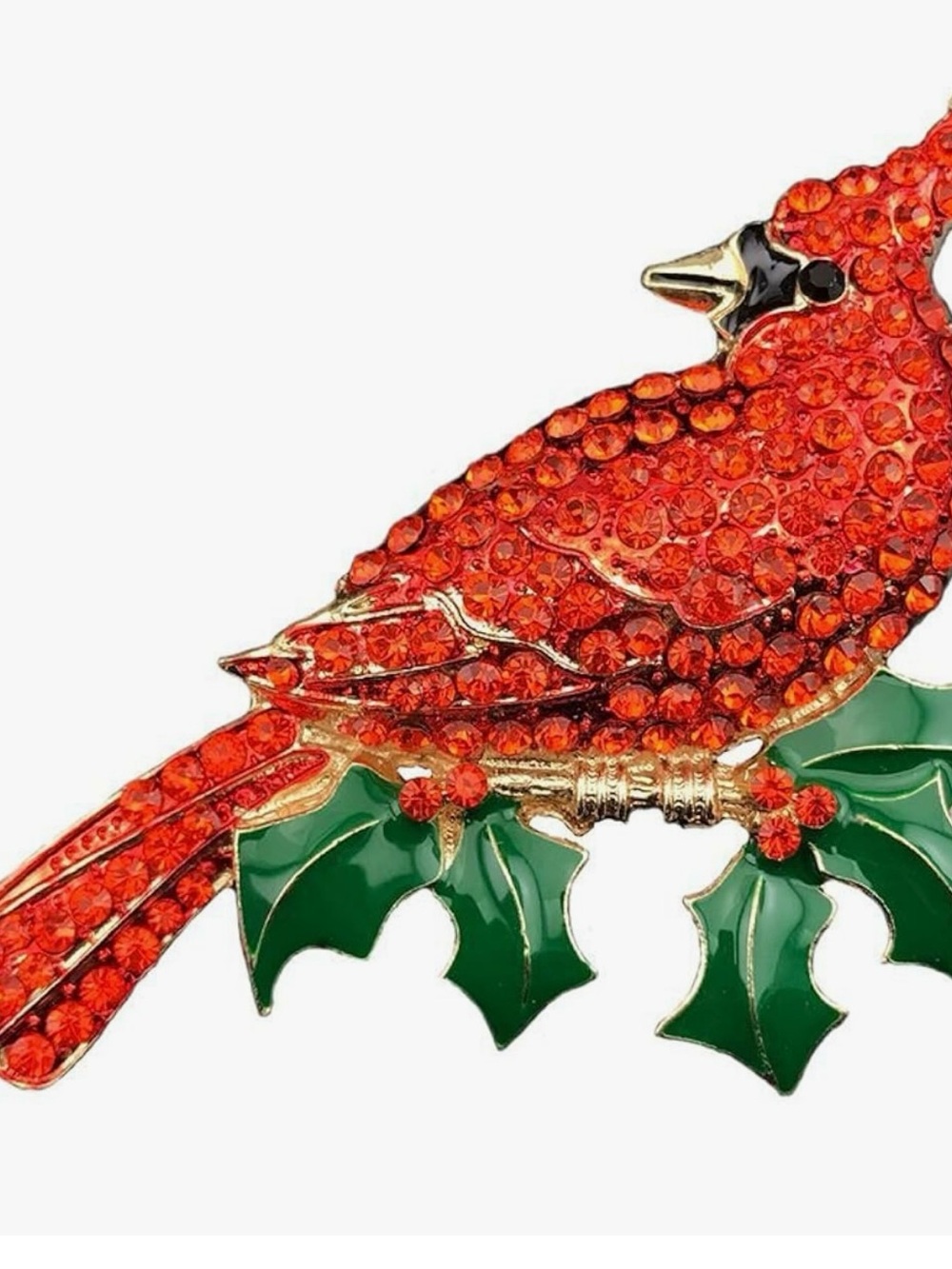 Red Cardinal Bird Brooch Pin - Decorative Holiday Jewelry